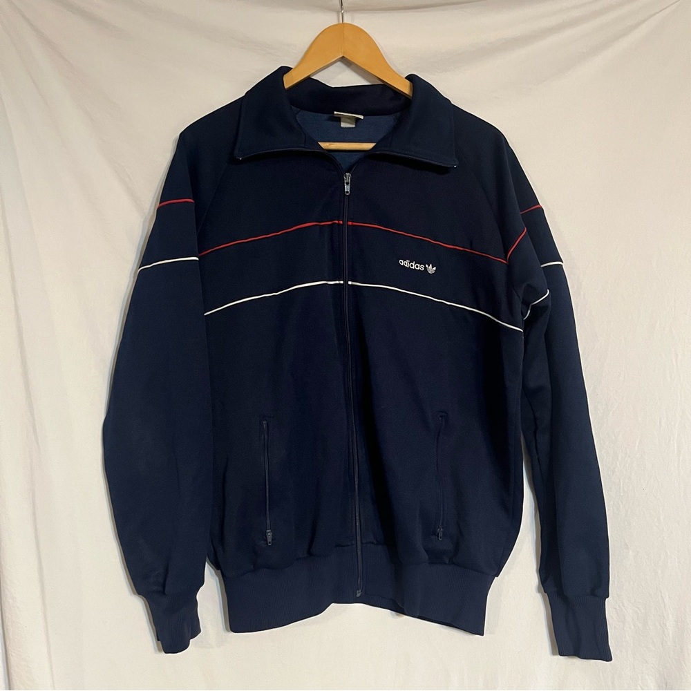 Vintage Adidas Blue Zip Up Sweater with Sporty Design